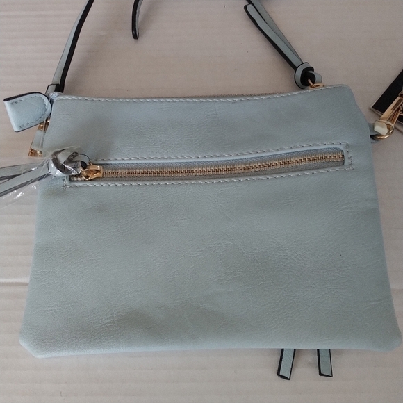 Isabelle Vegan Light Blue Crossbody Bag - Picture 9 of 9